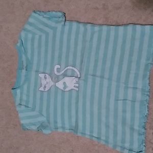 Youth girls// 6x // striped cat shirt